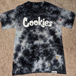Cookies Men's T-Shirt, Size M and Black Tie Dye Colored